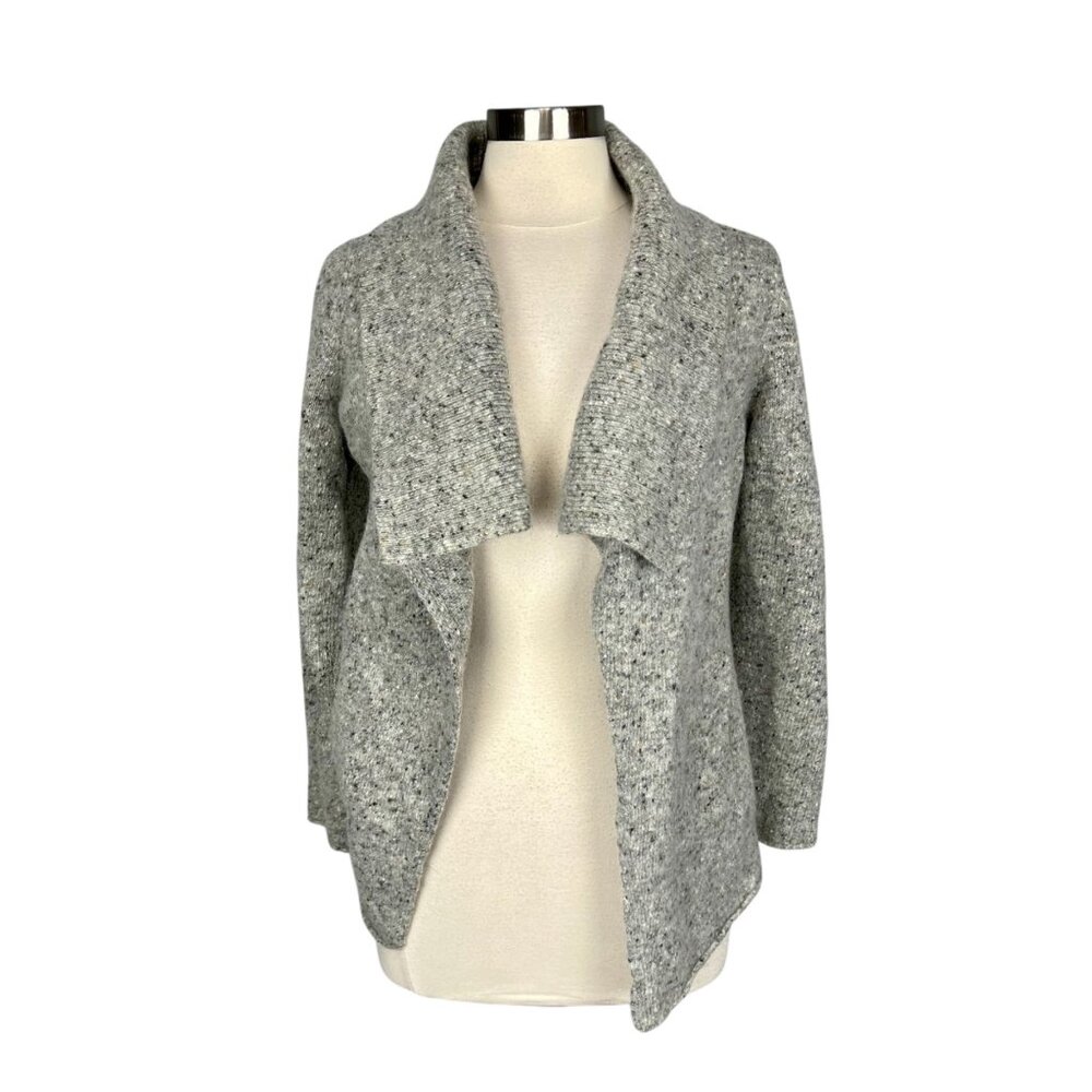 Eileen Fisher Womens Shawl Collar Jacket Cardigan Gray Wool Mohair size Medium